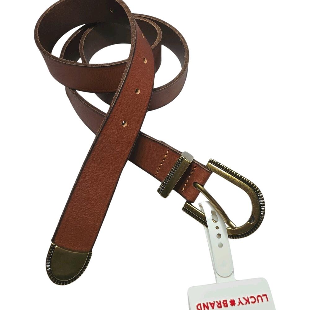 Lucky Brand Women's Subtle Western Leather Belt Brown Size NWT BUW000017 S / L
